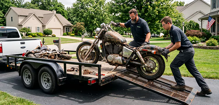 Damaged Motorcycle Removal in Philadelphia